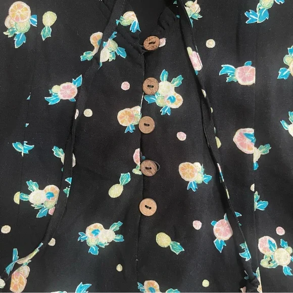 Free People Black and White Floral Like a Lady Mini Dress Large - Picture 7 of 9